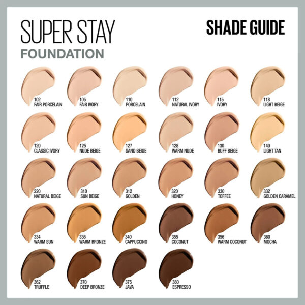 MAYBELLINE 24HR WEAR FULL COVERAGE FOUNDATION - CARAMEL 60 - Image 2