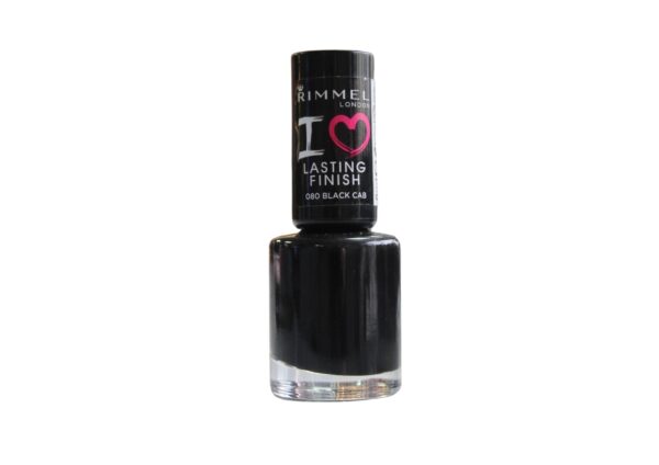 RIMMEL LONDON LASTING FINISH NAIL POLISH - BLACK CAB 080