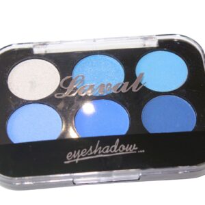 LAVAL EYESHADOW PALLETTE 6 COLOURS BLUE & SILVER